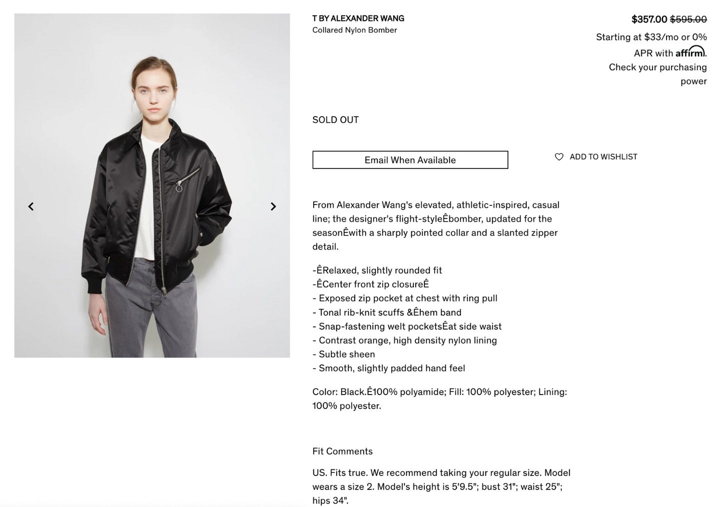 T Alexander Wang Navy Blue Satin Women Bomber Jacket Crop Size 6 Designer Silky