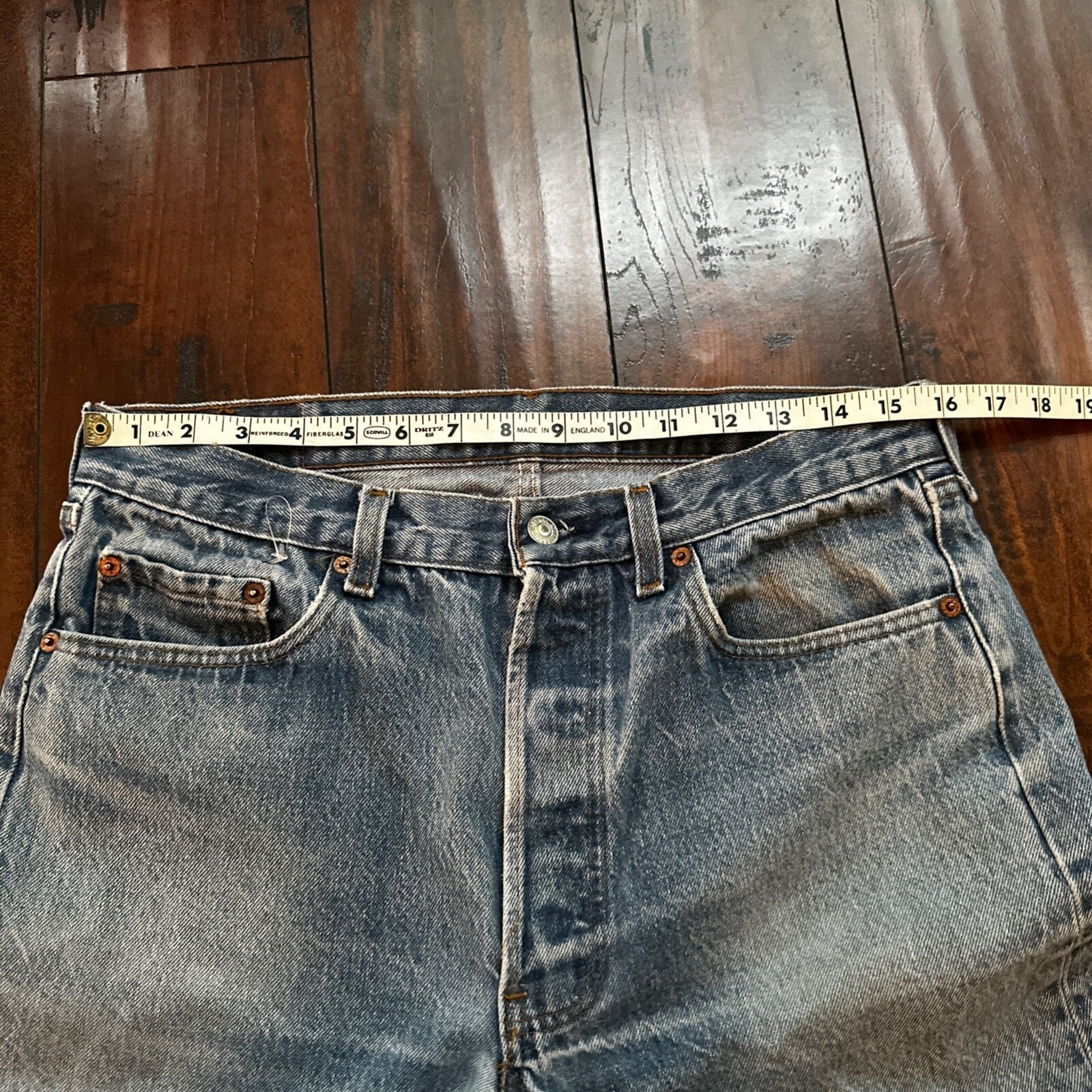 VTG 80s Levis 501 Button Fly 35x32 USA Tag Jeans Straight Wash Blue XX Act 31x31