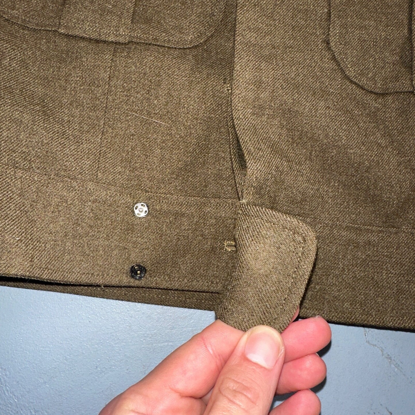 WWII US Army E-6 Ike Jacket 25th Infantry Division Patches WW2 Size 34R Wool