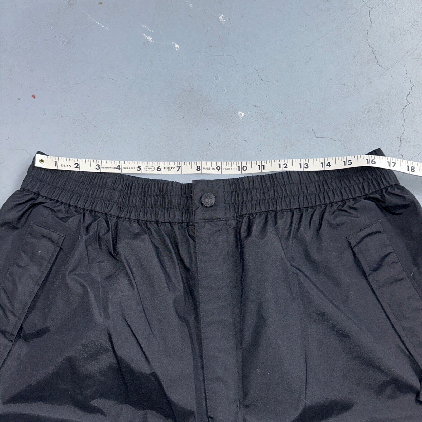 Cabelas Black Lined Mens Pants Rain Pants XL Reg Golf Double Knee Nylon