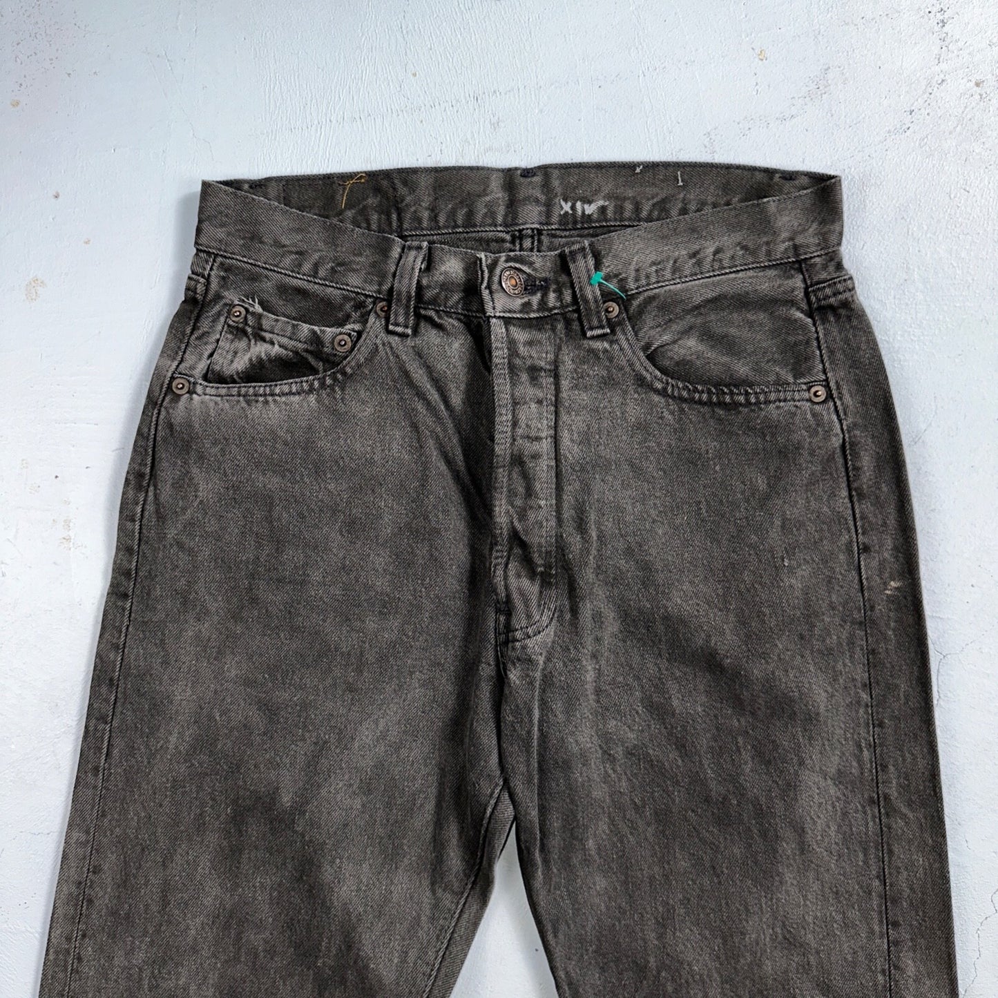 Levis 501 Vintage 80s USA XX Straight Leg Jeans Black Heavy Dark Dyed Act 28x31