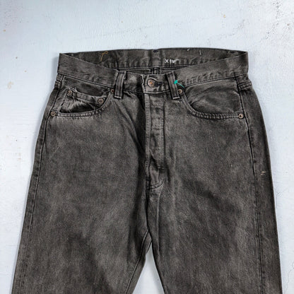 Levis 501 Vintage 80s USA XX Straight Leg Jeans Black Heavy Dark Dyed Act 28x31