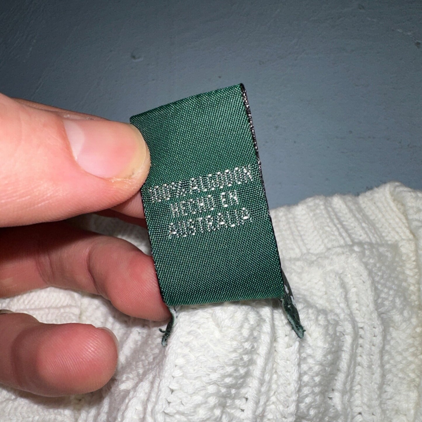 Lauren Ralph Lauren White Cable Knit V Neck Pullover Sweater Womens M Cotton