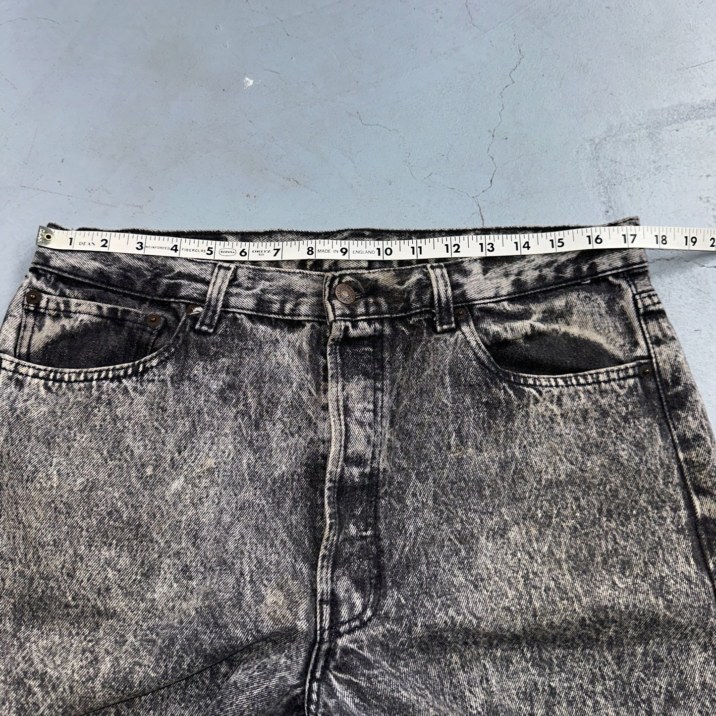 Levis 501 Vintage 80s USA XX Straight Leg Jeans Gray Acid Wash 36x30 Act 34x29