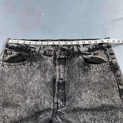 Levis 501 Vintage 80s USA XX Straight Leg Jeans Gray Acid Wash 36x30 Act 34x29