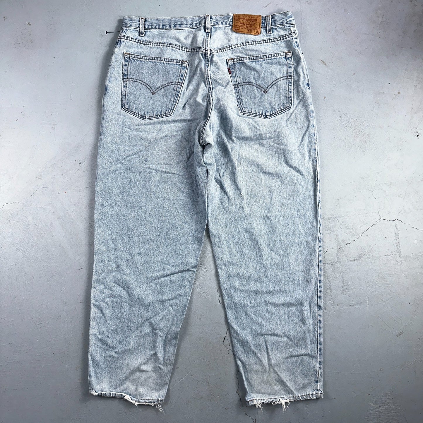 Levis 570 Jeans Mens 40x32 Blue Baggy Wide Loose Denim Pants Tapered 39x30