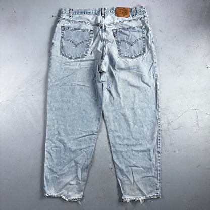 Levis 570 Jeans Mens 40x32 Blue Baggy Wide Loose Denim Pants Tapered 39x30