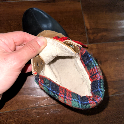 Danexx Black & Plaid Rain/Snowboot Canada Shearling Lined Boots Sz 8 VTG 80s
