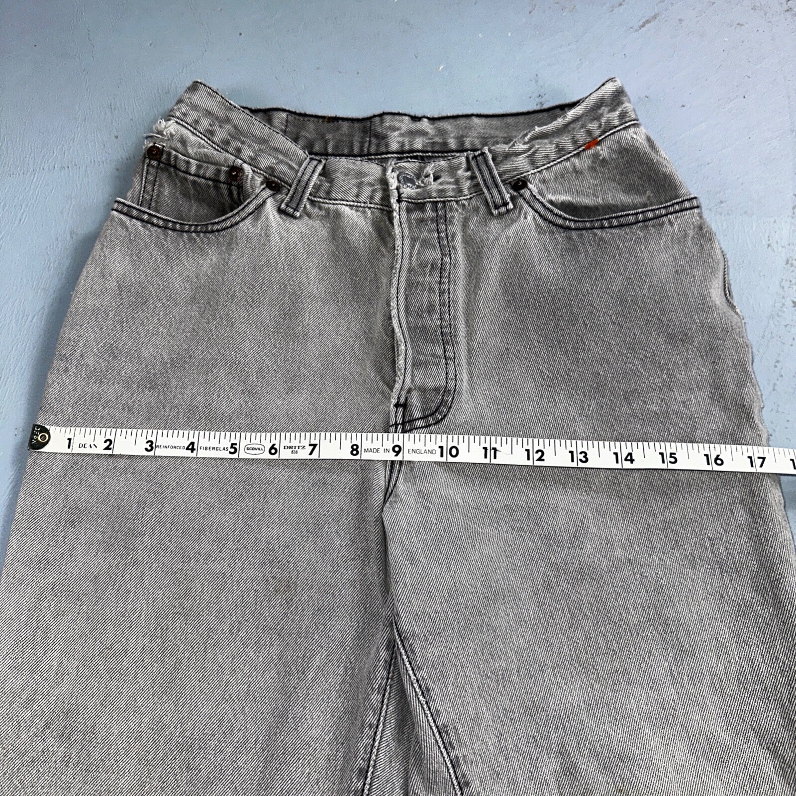 Levis 501 Vintage 90s USA XX Straight Leg Jeans Black Faded Grey Wash Act 25x30