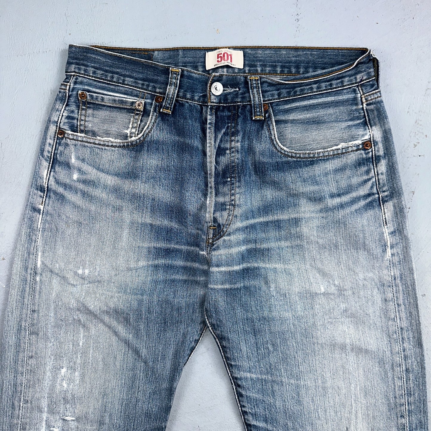 Levis 501 Vintage Y2K XX Straight Leg Jeans Blue Light Wash 33x32 Act 31x30