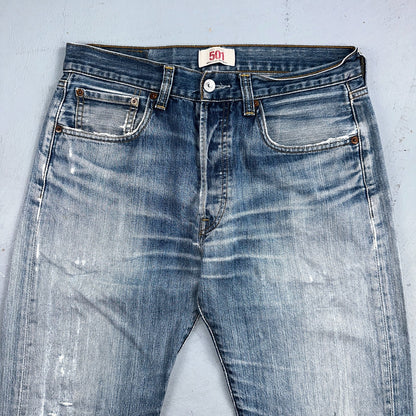 Levis 501 Vintage Y2K XX Straight Leg Jeans Blue Light Wash 33x32 Act 31x30