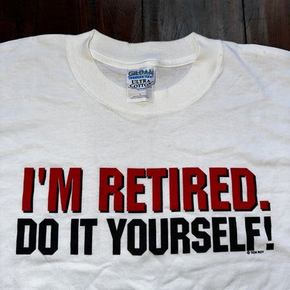 I'm Retired Do It Yourself Old People Vintage T Shirt Y2K Funny Humor Adult Tire