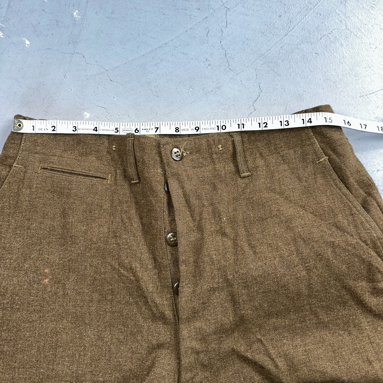 Vintage 40s US Army WWII Field Wool Trousers Pants Mens 34x33 OD-33 Military