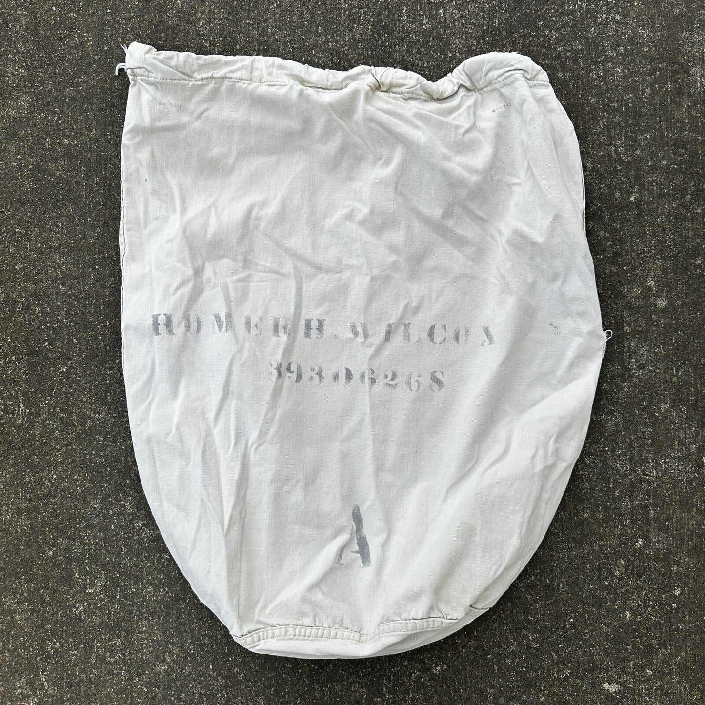 VTG WWII Canvas Garment Laundry Bag Rare Military Denim 1940s 40s 50s Stencil