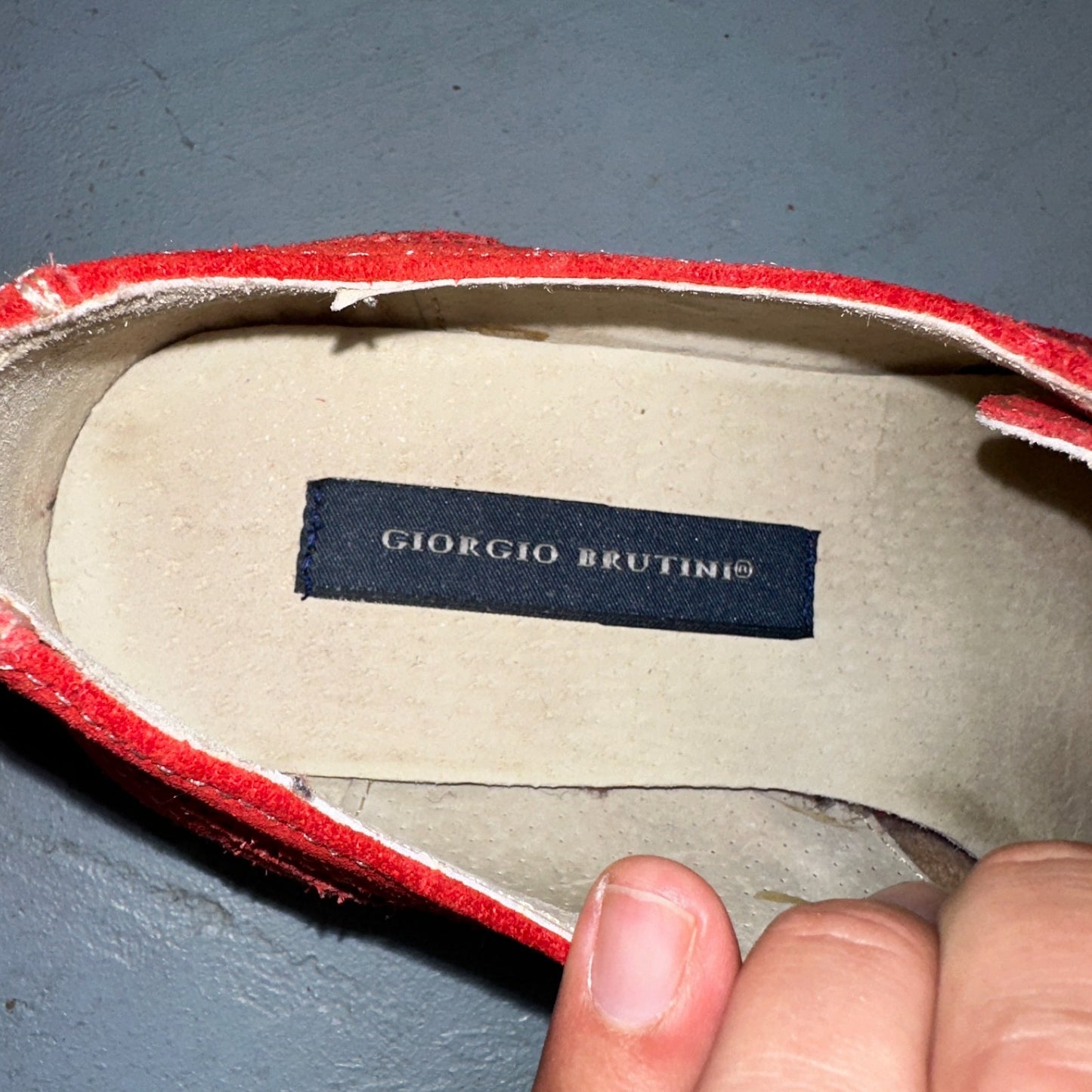 Giorgio Brutini Men's Oxford Suede Wing Tip Red Dress Shoes Men's 9 Nice