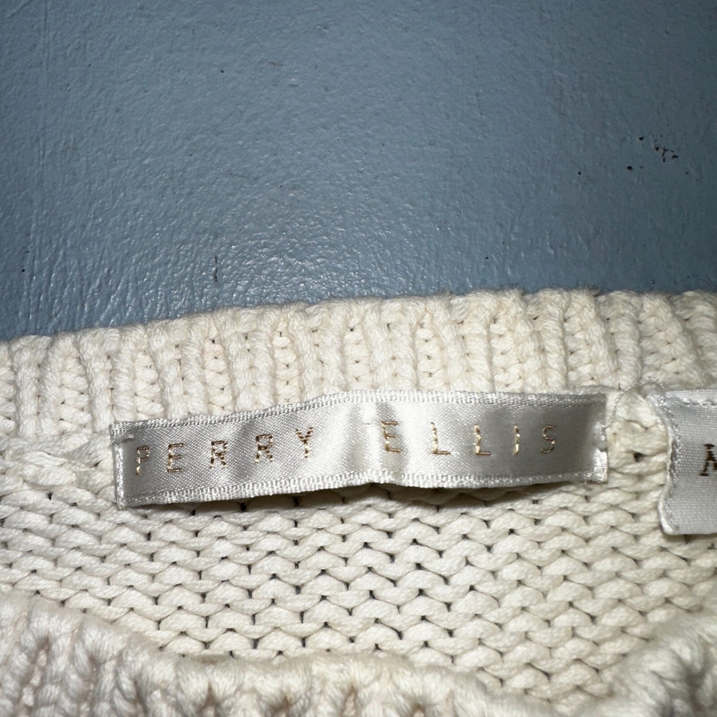 Perry Ellis VTG Atomic Pullover Sweater Womens M Multicolor Abstract Ski Cotton