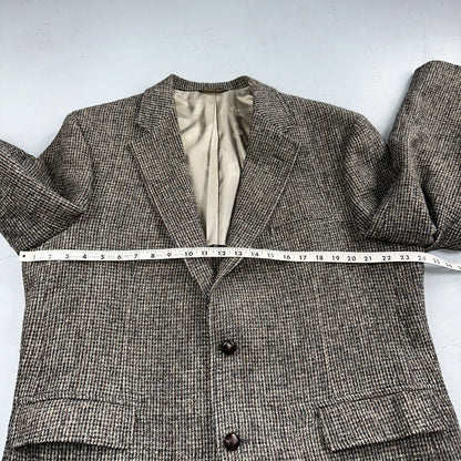 Norm Thompson VTG 80s Harris Tweed Preppy Wool Herringbone Blazer Jacket 42