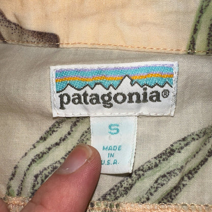PATAGONIA VTG 80s Pataloha Cactus Hawaiian Yellow Green Desert Floral USA Small