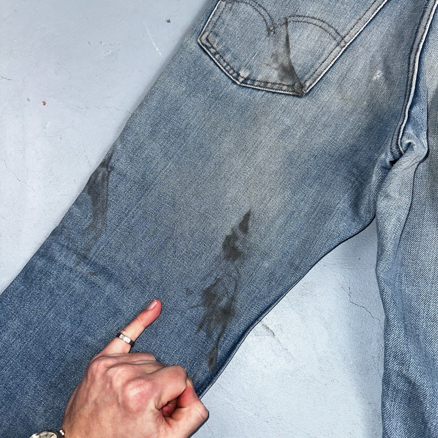 Levis 517 Vintage 80s USA Orange Tab Bootcut Flare Blue Jeans Talon Act 30x29