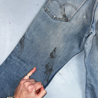 Levis 517 Vintage 80s USA Orange Tab Bootcut Flare Blue Jeans Talon Act 30x29