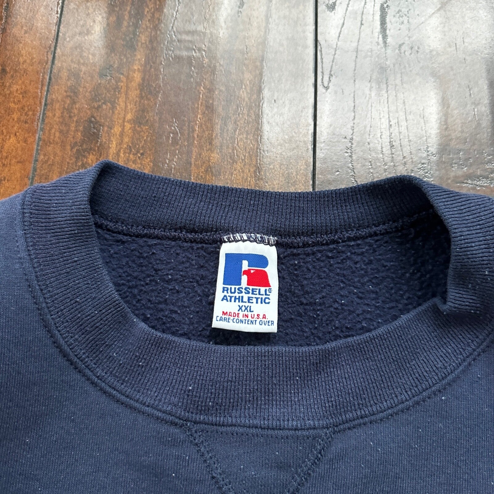 Vintage Russell Athletic Sweatshirt Navy Blue 2XL 90s Kanye V USA Basic Clean