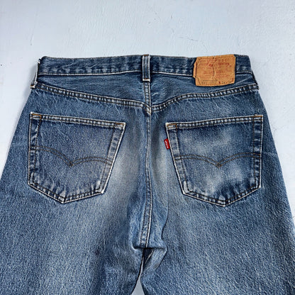 Levis 501 Vintage 80s USA XX Straight Leg Jeans Blue Med Wash 34x38 Act 31x33