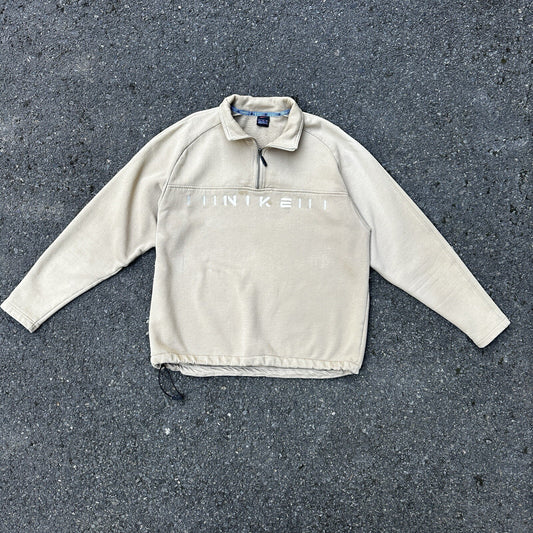 Nike VTG 90's L Mini Swoosh Sweatshirt Pullover 1/4 Zip Jacket Shirt Elite Run