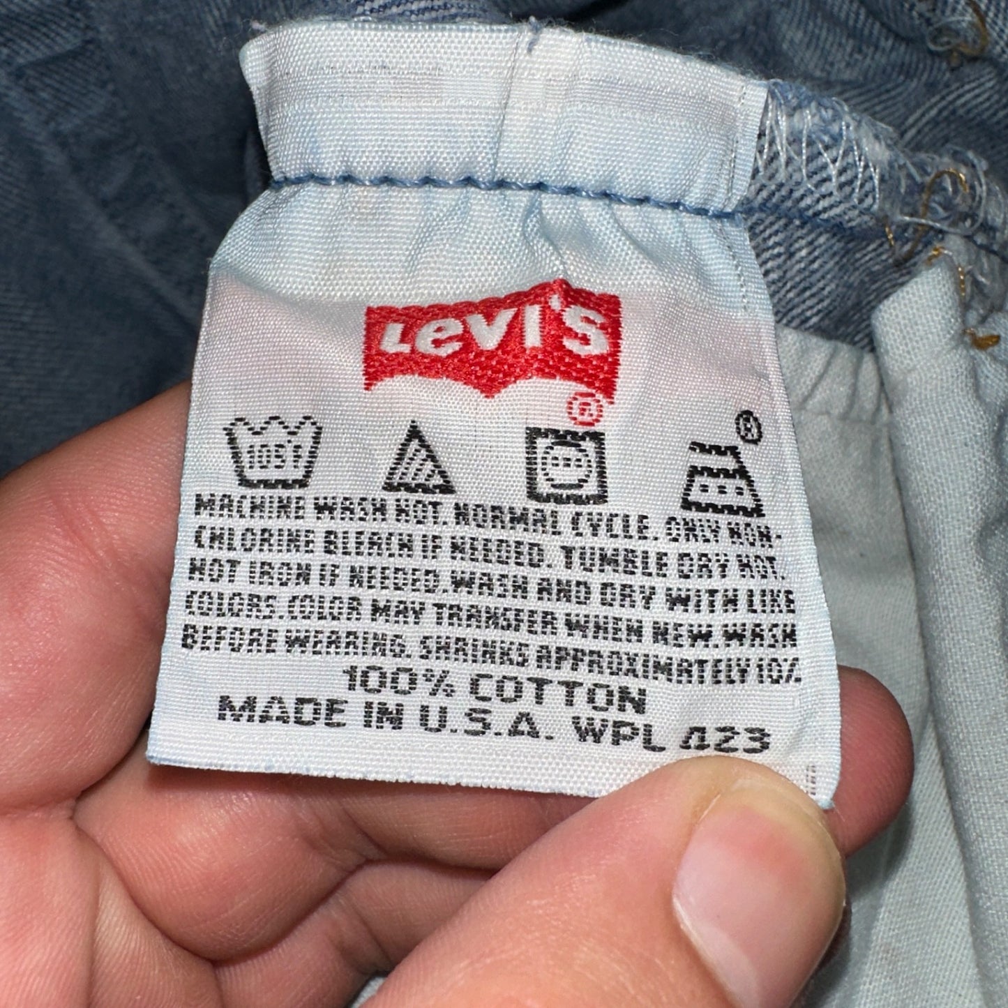 Levis 501 Vintage 90s USA XX Straight Leg Jeans Blue Light Wash 35x34 Act 32x30