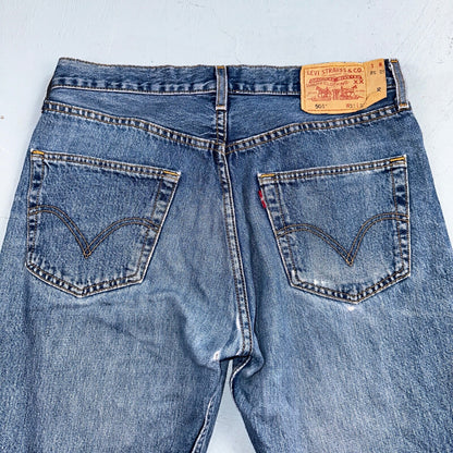 Levis 501 Vintage Y2K Europe Straight Leg Jeans 32x32 90s Med Wash Act 32x31