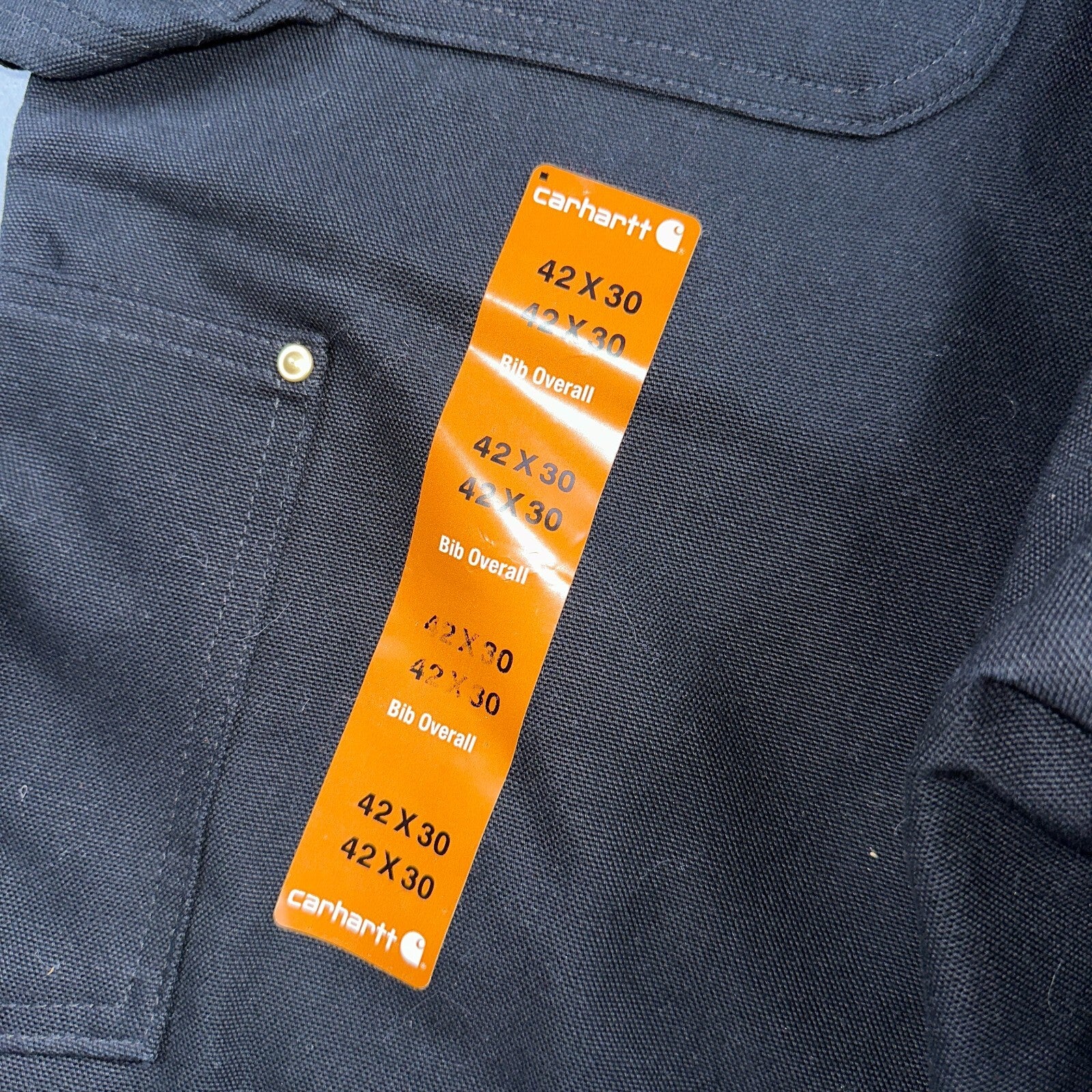 Carhartt R41 Quilt Lined Bib Overalls Mens 42x30 Black Duck Double Knee Tags VTG