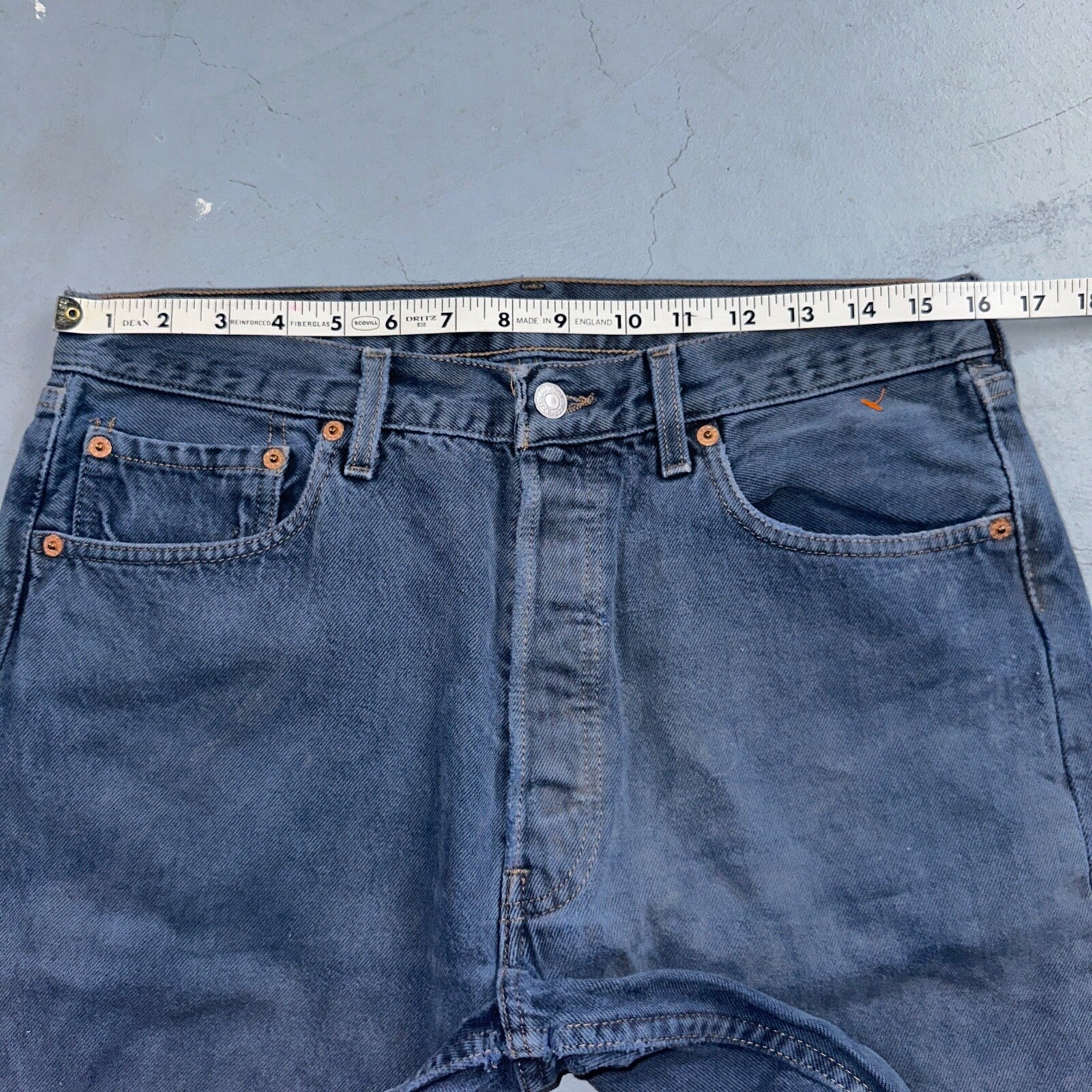 Levis 501 Vintage 90s USA XX Straight Leg Jeans Blue Overdyed 33x30 Act 32x29