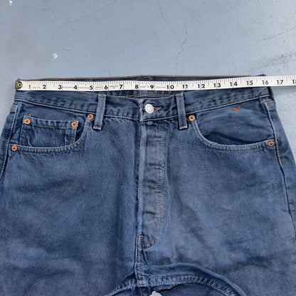 Levis 501 Vintage 90s USA XX Straight Leg Jeans Blue Overdyed 33x30 Act 32x29