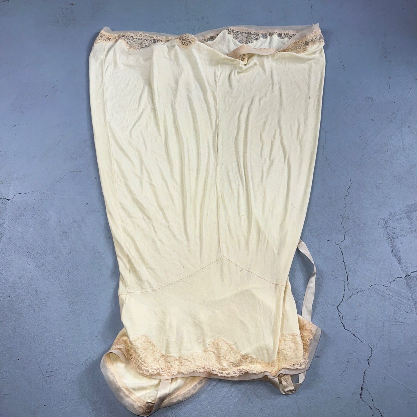 Vintage 1970s Charm Lingerie Slip Dress Sleepwear Full Sweep Nightgown Lace 70s