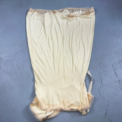 Vintage 1970s Charm Lingerie Slip Dress Sleepwear Full Sweep Nightgown Lace 70s