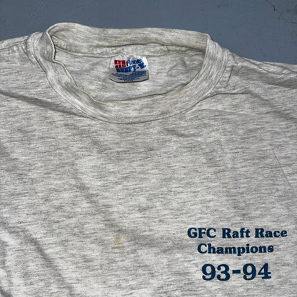 Raft Racing Hanes 90s VTG T Shirt Single Stitch Blank Funny Swimming Sports