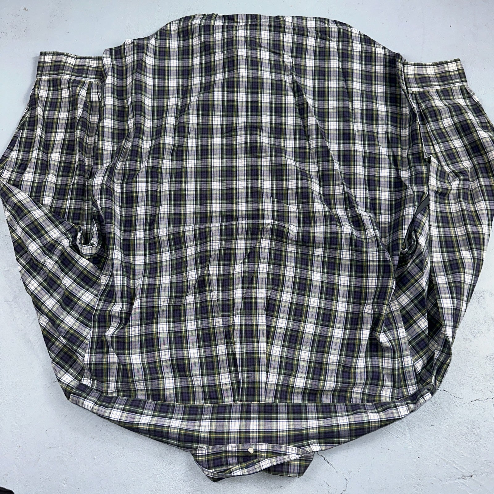 Polo Ralph Lauren Shirt Mens L Green Button Up Bartlett Long Sleeve Blue VTG