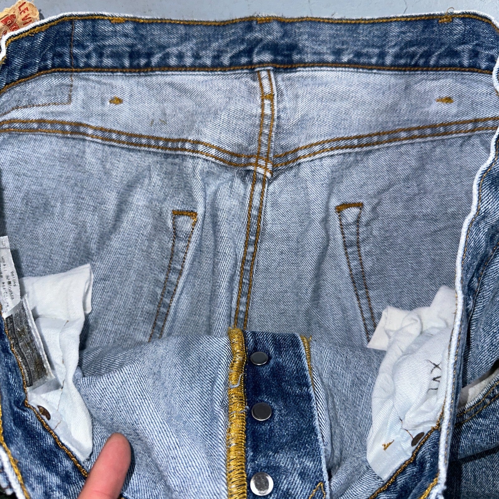 Levis 501 Y2K XX Straight Leg Jeans Blue VTG Light Wash 40x32 Act 40x30