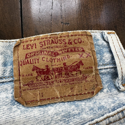 VTG 90s Levis 501 Button Fly 27x32 USA Tag Jeans Straight Wash Light X Act 25x30