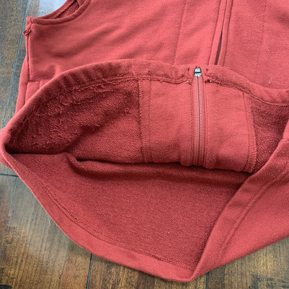 Harley Davidson Womens L Red Full Zip Fleece Vest Zipper Shirt Vintage Y2K