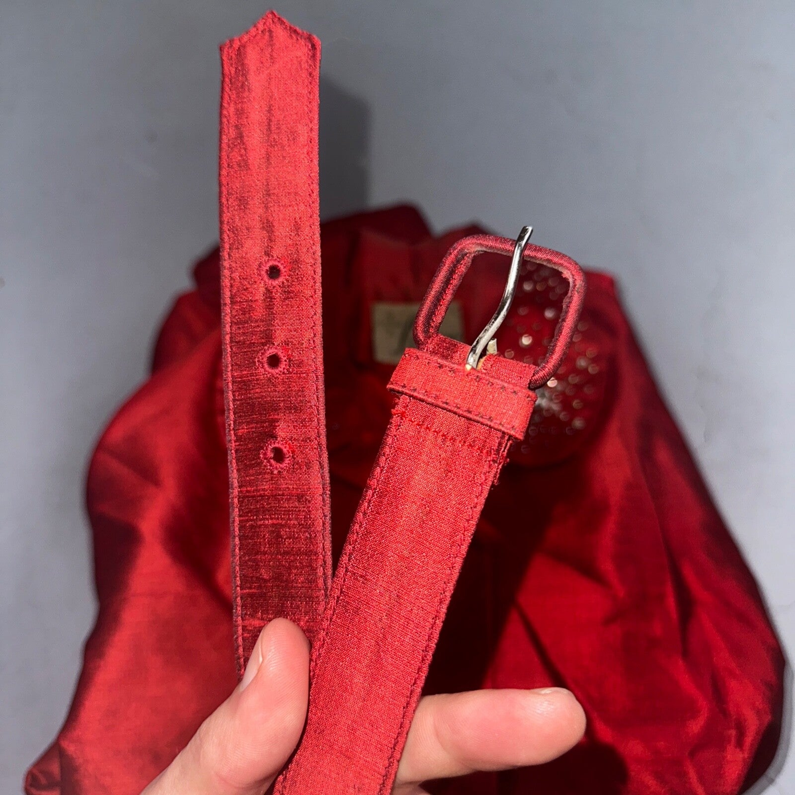 Real Vintage 1940s Lorayne Original Long Red Top Button Down Dress Women's 40s