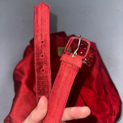 Real Vintage 1940s Lorayne Original Long Red Top Button Down Dress Women's 40s