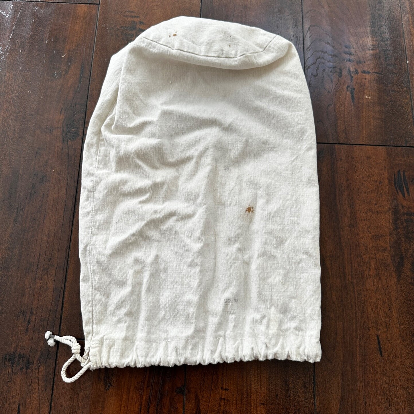VTG WWII Canvas Garment Laundry Bag White Military Denim 1940s 40s 50s Stencil