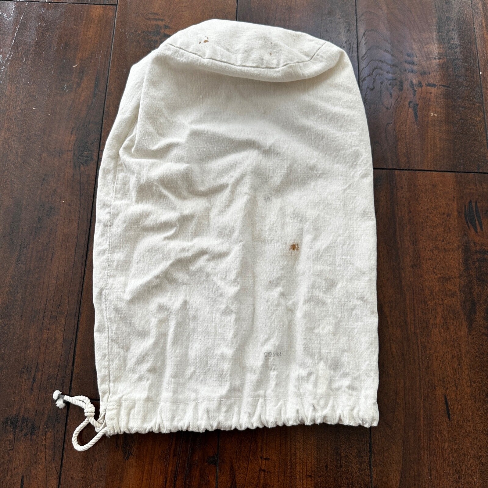 VTG WWII Canvas Garment Laundry Bag White Military Denim 1940s 40s 50s Stencil