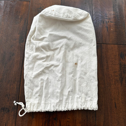 VTG WWII Canvas Garment Laundry Bag White Military Denim 1940s 40s 50s Stencil
