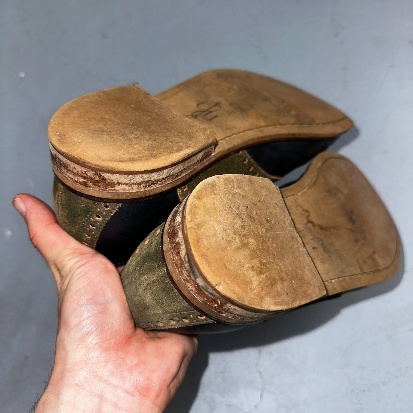 Cole Haan Carter Mens 8.5 M Black Brown Leather Oxford Worn Shoes