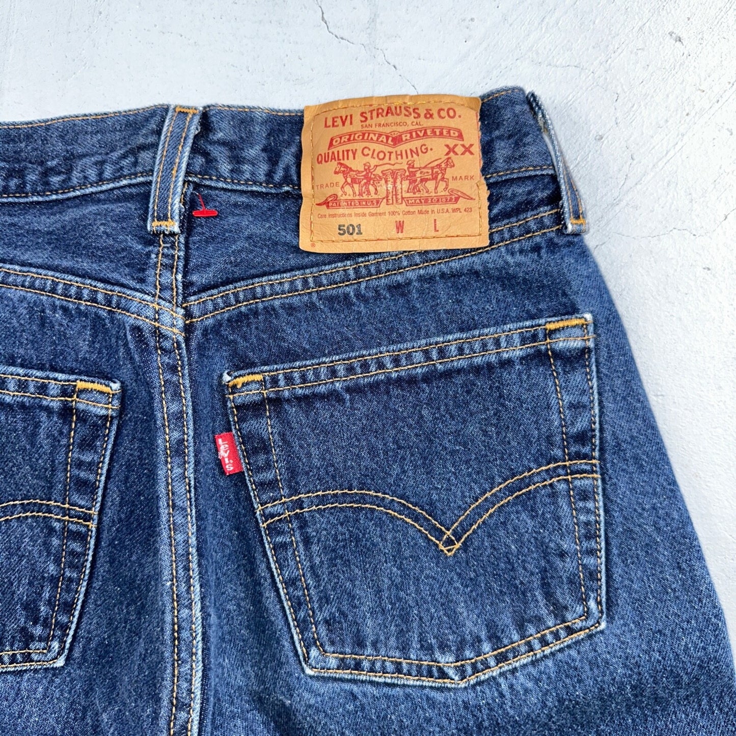 Levis 501 Vintage 90s USA XX Straight Leg Jeans Blue Dark Wash Act 24x29