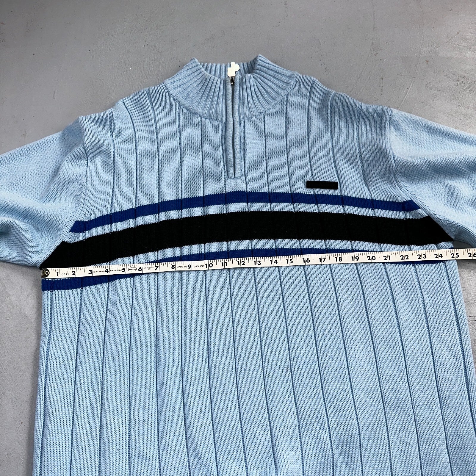 Southpole Mens 2XL Vtg 90s Spell Out Striped Knit Half Zip Pullover Sweater