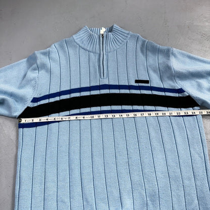 Southpole Mens 2XL Vtg 90s Spell Out Striped Knit Half Zip Pullover Sweater
