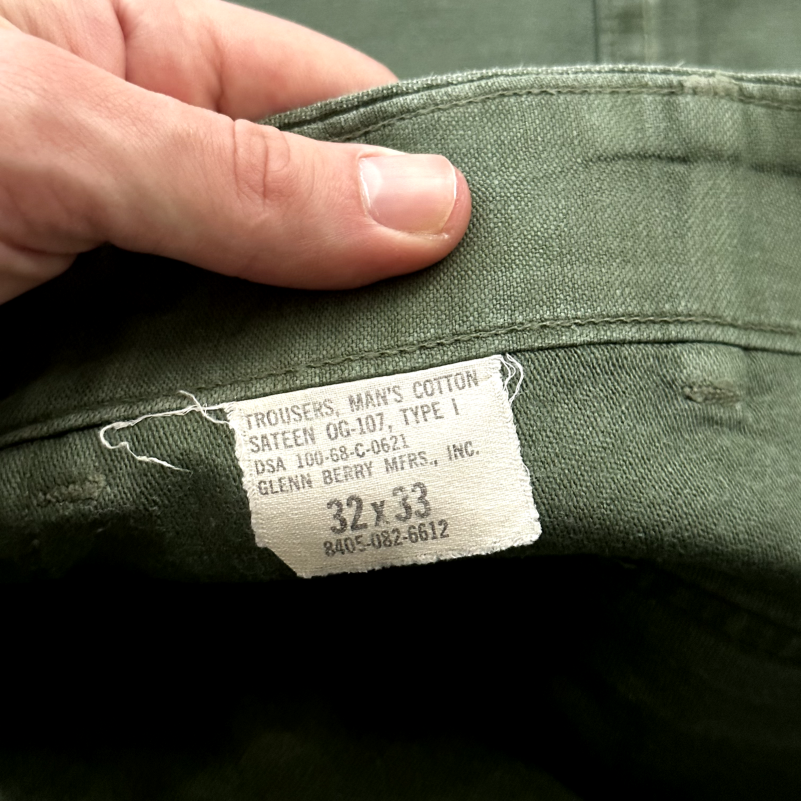 US Army OG-107 Fatigue Pants Trousers 1960s 32x33 Type I DSA-100 Post WWII Camo