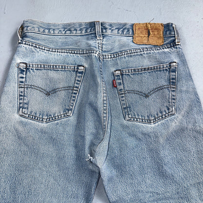 Levis 501 Vintage 80s Redline Selvedge USA XX Jeans Light Wash 32x30 Act 30x28